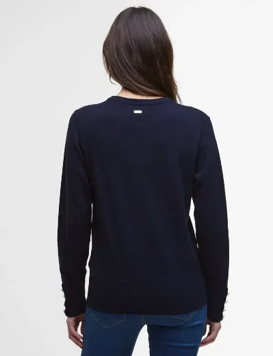 Barbour Carlby Crew Neck Knitted Jumper | Navy