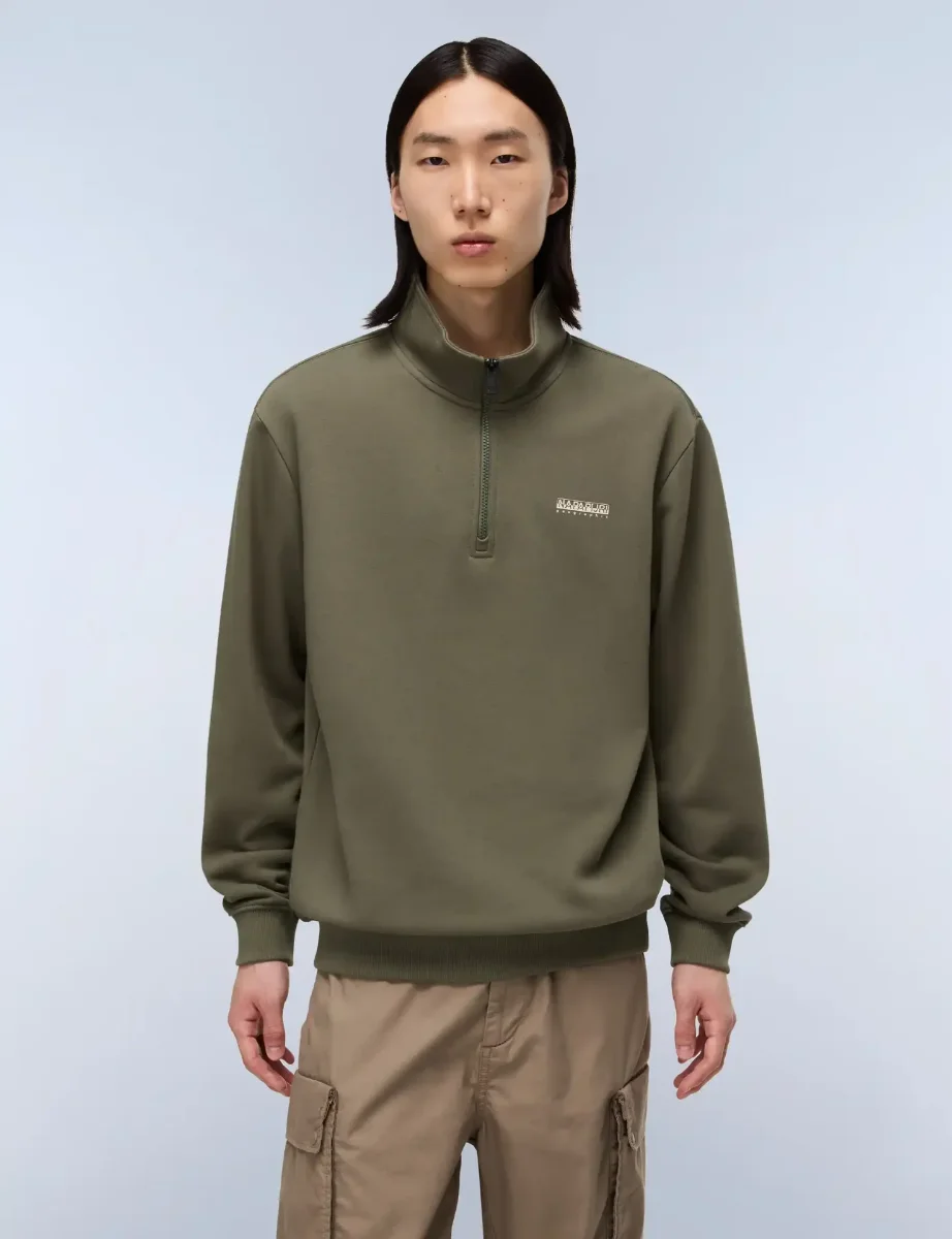Napapijri B-Small Box Half Zip Sweat | Tea Leaf