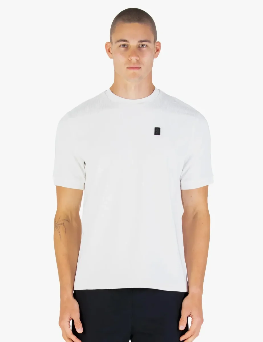 Luke Keswick Rib Detail Crew T-shirt | White