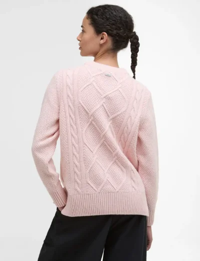 Barbour Burne Crew Neck Jumper | Pink Blush