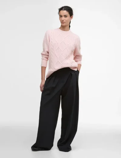 Barbour Burne Crew Neck Jumper | Pink Blush
