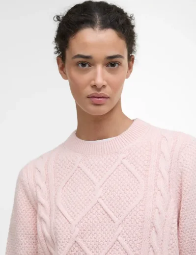 Barbour Burne Crew Neck Jumper | Pink Blush