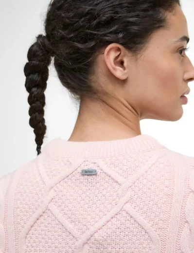 Barbour Burne Crew Neck Jumper | Pink Blush