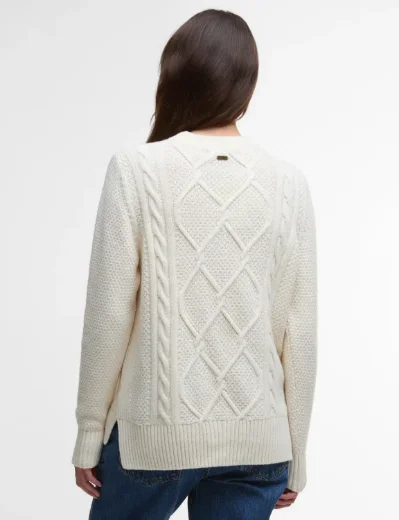 Barbour Burne Crew Neck Jumper | Ecru
