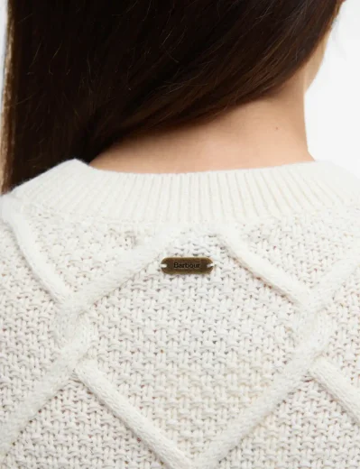 Barbour Burne Crew Neck Jumper | Ecru