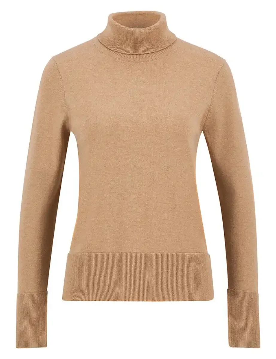 Barbour Womens Corbridge Rollneck Jumper | Camel