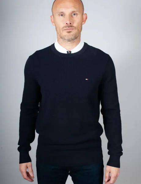 Tommy Hilfiger Essential Structure Crew Neck | Desert Sky Tommy Hilfiger Essential Structure Crew Neck | Desert Sky