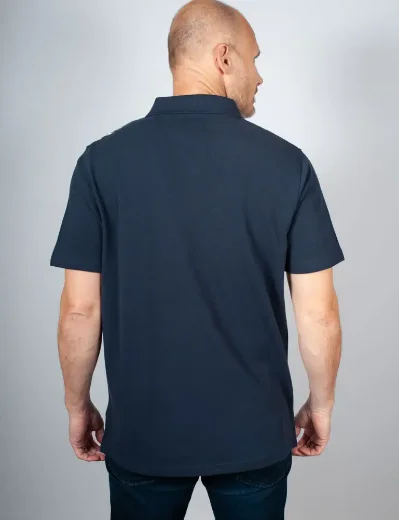 Aquascutum Active Club Check Shoulder Stripes Polo | Navy