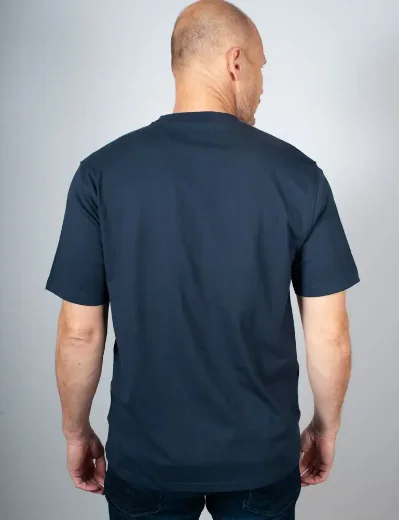 Aquascutum Active Club Check Shoulder T-Shirt / Navy