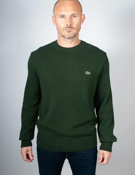 Lacoste Crew Neck Wool Jumper | Sinople Green Lacoste Crew Neck Wool Jumper | Sinople Green