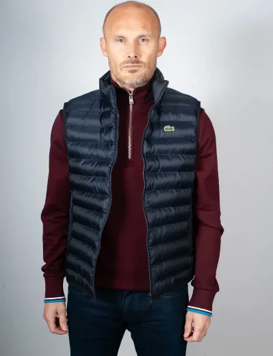 Lacoste Lightweight Water-repellent Gilet | Navy