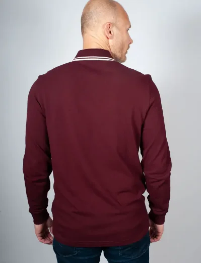 Fred Perry Long Sleeve Twin Tipped Polo | Oxblood 