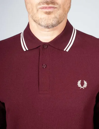 Fred Perry Long Sleeve Twin Tipped Polo | Oxblood 