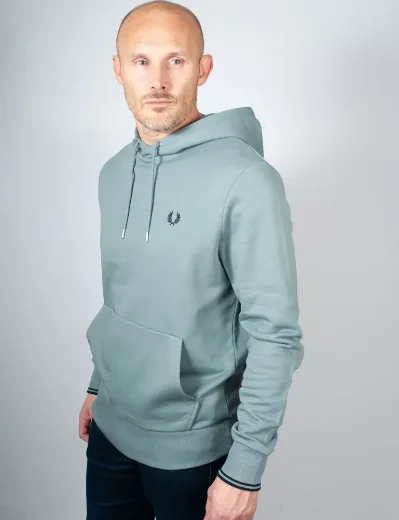 Fred Perry Tipped Hooded Sweatshirt | Stockport Blue