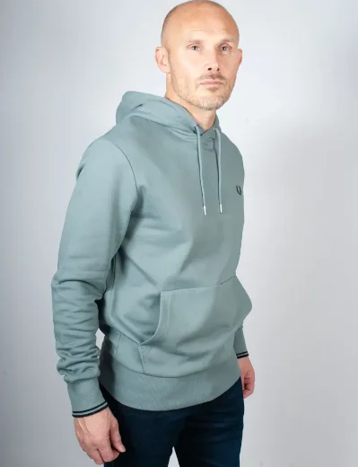 Fred Perry Tipped Hooded Sweatshirt | Stockport Blue