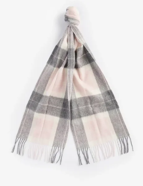 Barbour Tartan Wool and Cashmere Scarf | Pink-Grey Tartan Barbour Tartan Wool and Cashmere Scarf | Pink-Grey Tartan