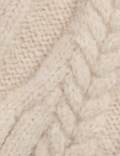 Picture of Barbour Women's Elsdon Cable-Knit Mittens | Eggshell