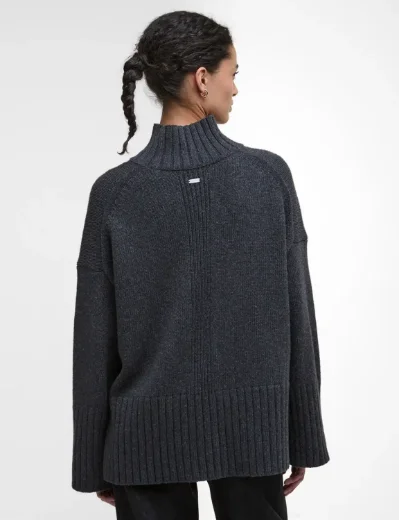 Barbour Serena High Neck Knit Jumper | Charcoal