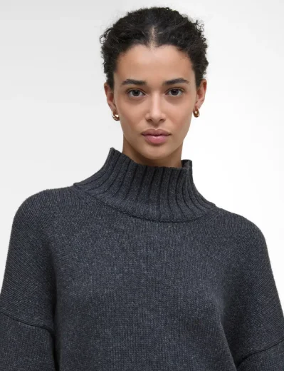 Barbour Serena High Neck Knit Jumper | Charcoal