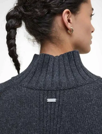 Barbour Serena High Neck Knit Jumper | Charcoal
