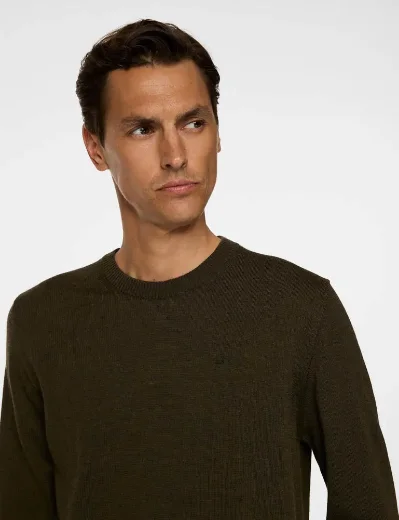 J.Lindeberg Keane Merino Crew Neck | Forest Green Melange