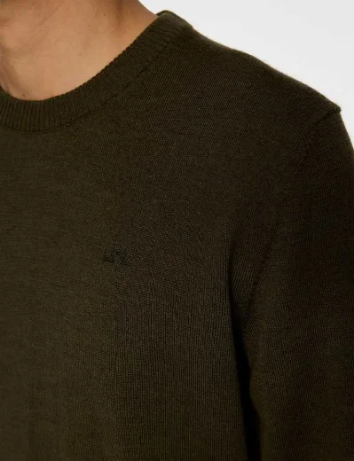 J.Lindeberg Keane Merino Crew Neck | Forest Green Melange