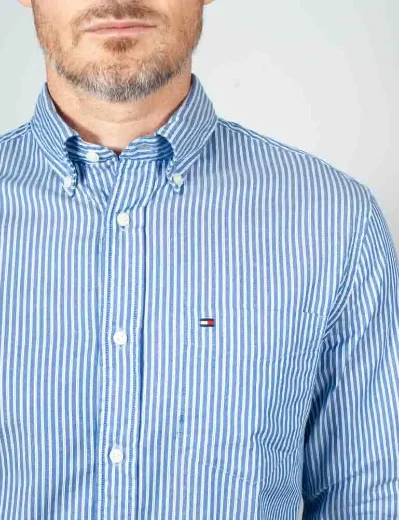 Tommy Hilfiger Twill Stripe RF Shirt | Wedge Blue