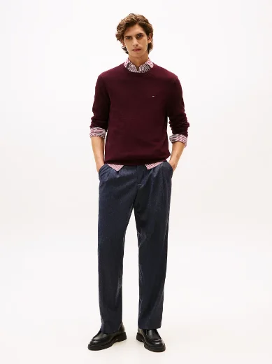 Tommy Hilfiger Essential Structure Crew Neck | Burgundy