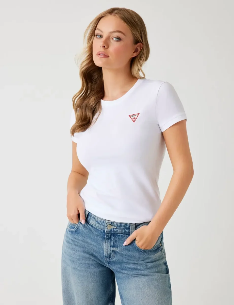 Guess Mini Triangle Logo Tee | White
