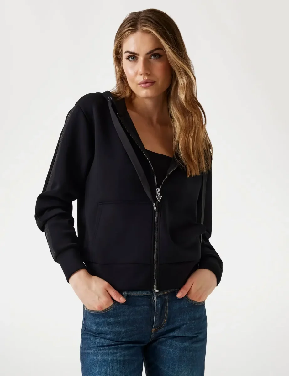 Guess Hooded Scuba Sweatshirt | Black