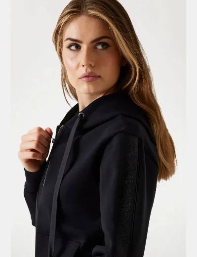 Guess Hooded Scuba Sweatshirt | Black