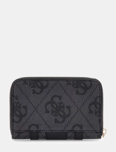 Guess Erenia 4G Logo Medium Zip-around Purse | Coal