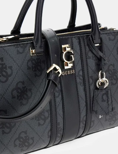 Guess Women's Erenia 4G Logo Handbag | Coal