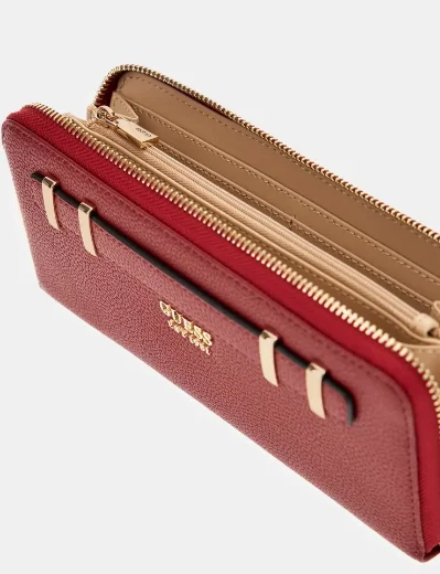 Guess Women's Gregoria Large Zip-Around Purse / Red