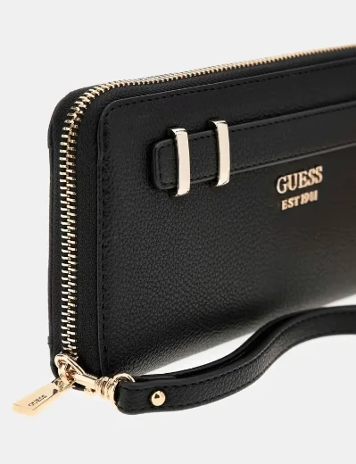 Guess Women's Gregoria Large Zip-Around Purse / Black