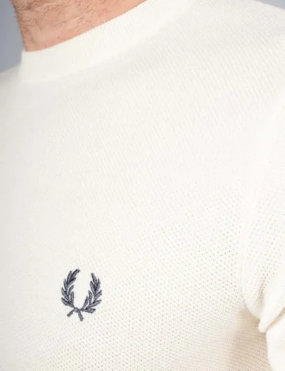 Fred Perry Pique Stitch Knitted Jumper | Ecru