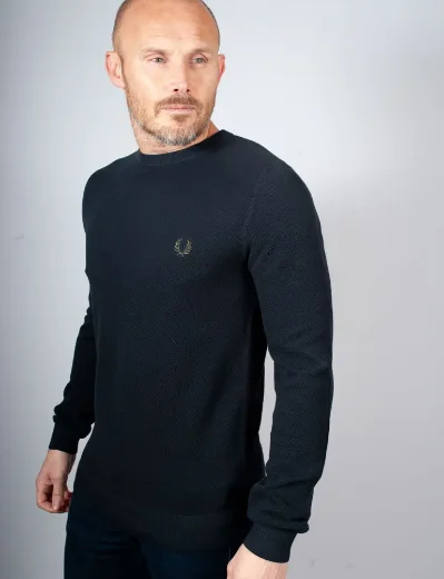 Fred Perry Pique Stitch Knitted Jumper | Navy