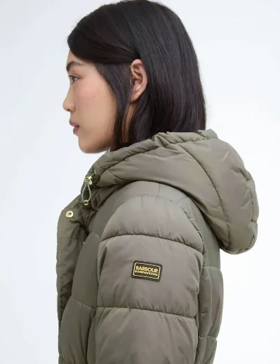 Barbour International Track Line Puffer Jacket | Khaki