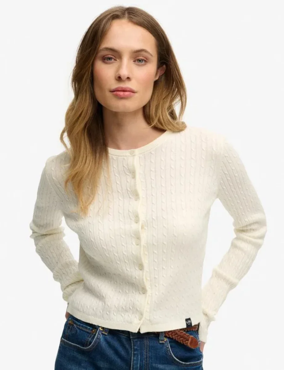 Superdry Light Weight Essentials Cardigan | Off White