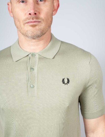 Fred Perry Short Sleeve Knitted Polo | Seagrass