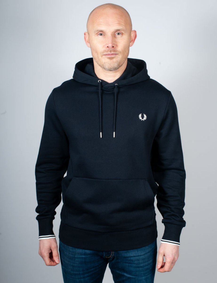 Fred Perry Tipped Hooded Sweat | Navy 