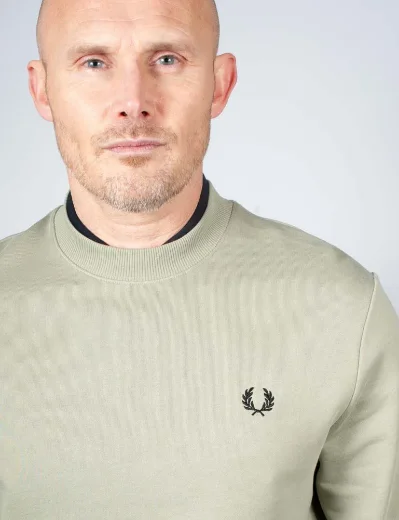 Fred Perry Crew Neck Sweatshirt | Seagrass/Black