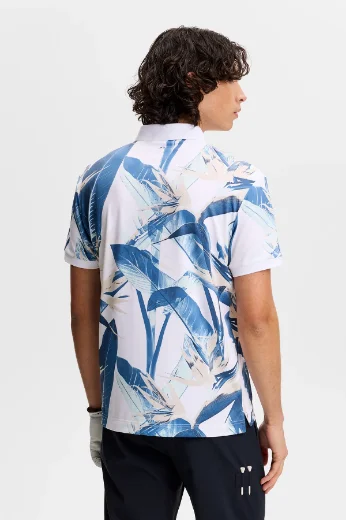 J Lindeberg Tour Tech Printed Polo | Paradise Skylight M