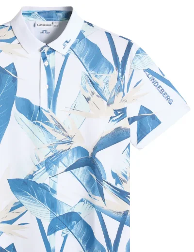 J Lindeberg Tour Tech Printed Polo | Paradise Skylight M