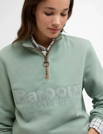 Barbour Women's Cynthia Half Zip Sweat | Blue Sage