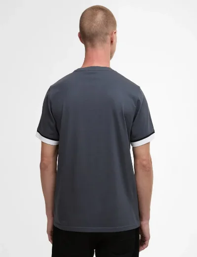Barbour International Deep Cuff Evan Tipped T-Shirt | Storm Grey