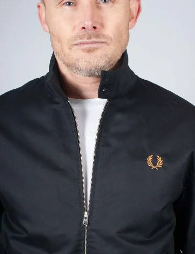 Fred Perry Twill Harrington Jacket | Black