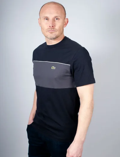 Lacoste Classic Fit Colour-Block T-Shirt | Black