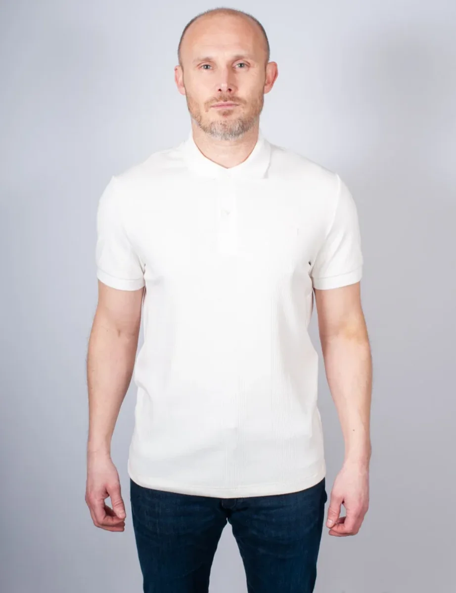 Lacoste Ribbed Cotton Jersey Polo Shirt | Flour