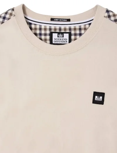 Picture of Weekend Offender Medea Check T-shirt | Cement
